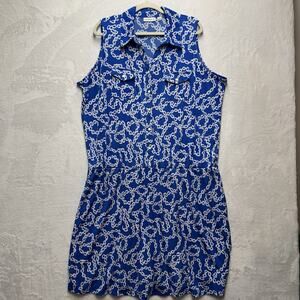 Susan Graver Sleeveless Dress Romper Women’s 2X Plus Liquid Knit Nautical Summer